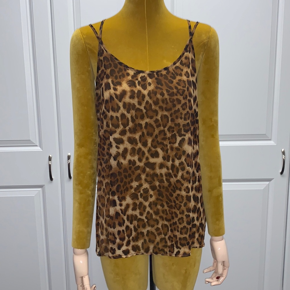 Audrey halter sheer animal print camisole